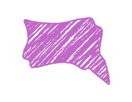 Fluid wavy chalk sketch speech balloon with a bold scribble effect. Diagonal line style forms a bubble comment for graphic speech and abstract conversation element, ideal for creative communication vector