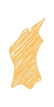 Diagonal squiggle speech bubble in orange crayon, organic and sketch style. Abstract message and chat talk form, unique conversation graphic, hand drawn for creative design. vector