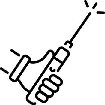 un línea estilo icono demostración un láser puntero bolígrafo vector