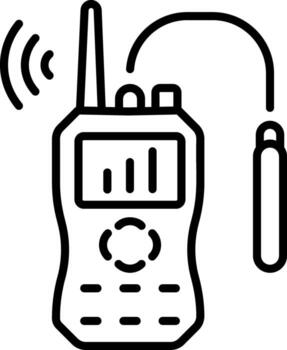 A linear icon representing a voltage meter tool vector
