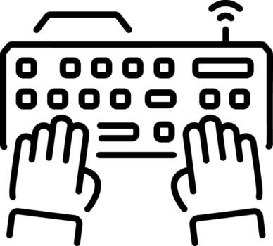 A line style icon showing a smart keyboard vector
