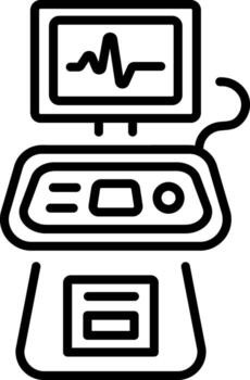 A linear icon showing a health scanner tool vector