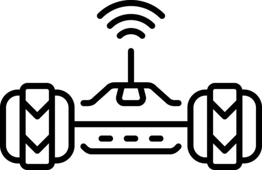 A linear icon depicting a hover pad board vector
