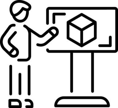 A linear icon representing a touch screen panel vector