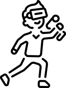 A line style icon depicting vr technology setup vector