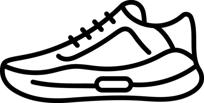 A line style icon representing a haptic shoe vector