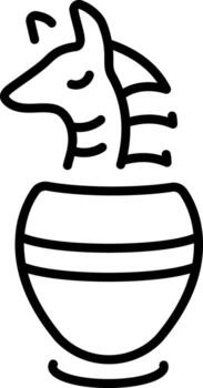 A linear style icon representing canopic jar vector