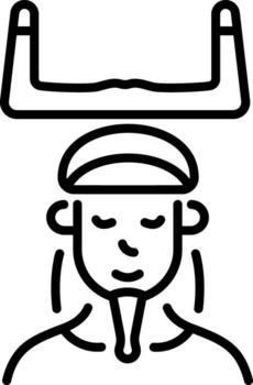 un línea estilo icono demostración ka estatua vector