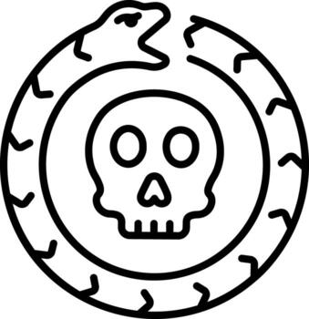 A linear style icon representing ouroboros vector