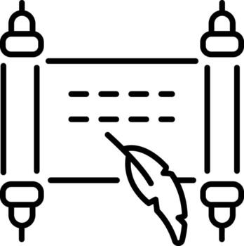 A linear style icon representing ancient scroll vector