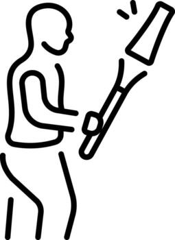 A linear style icon representing sekhem scepter vector