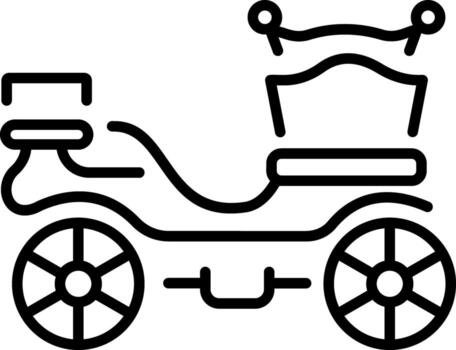 A linear style icon representing royal chariot vector
