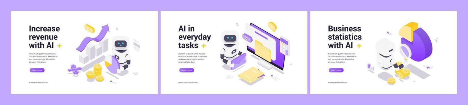 Powerful AI Solutions For Increasing Revenue Automating Everyday Business Tasks And Detailed Data Analytics vector