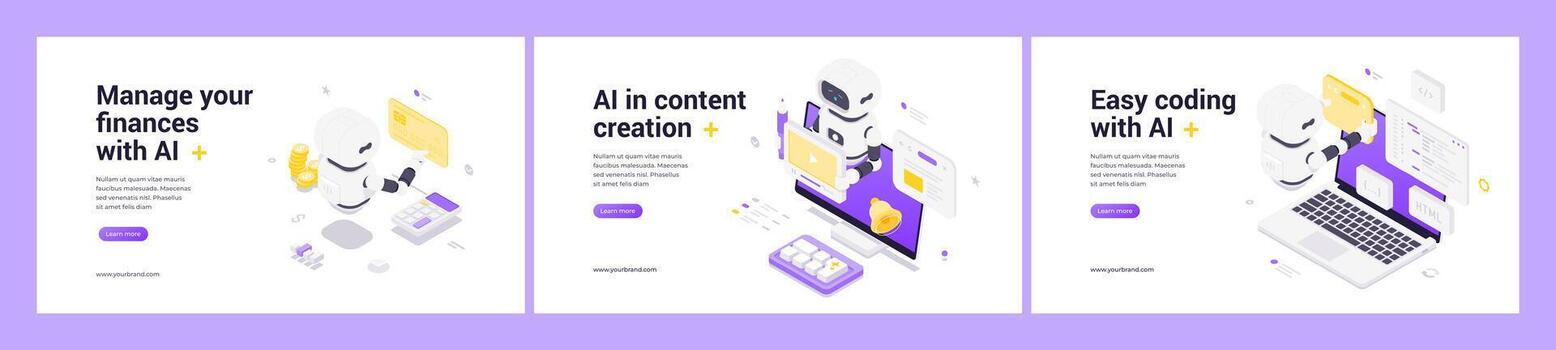 Innovative Artificial Intelligence Solutions For Finance Content Creation And Simplified Coding Automation Tools vector