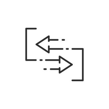 data migration icon, file backup, direction two arrows, thin line symbol editable stroke illustration vector