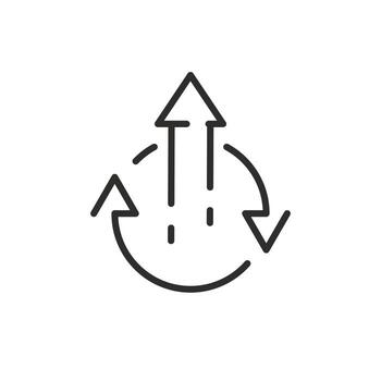 continuo mejora icono, desarrollo ciclo, constante creciente, Delgado línea símbolo editable carrera ilustración vector