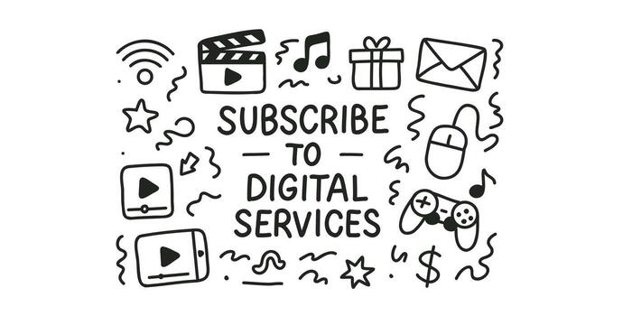 illustration digital services, online platform, internet services, virtual solutions, web solutions vector