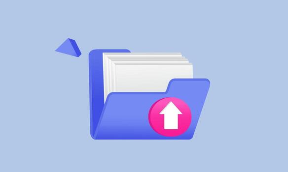 File folder organizer with 3d design upload icon vector