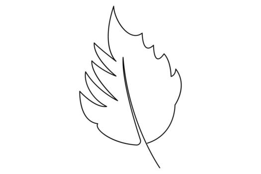 mínimo hoja contorno continuo uno línea botánico ilustración vector