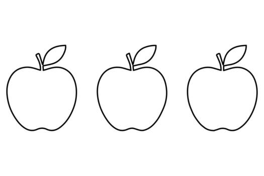 Abstract continuous one line drawing of apple outline illustration vector