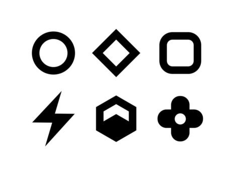 Set of black and white icons for web design featuring various communication and business symbols vector