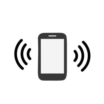Ringing smartphone icon in flat style, symbolizing incoming call, mobile notification, communication, technology alert, or digital connection concept vector