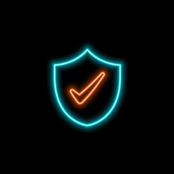 check mark check mark icon. neon style.Perfect for web apps and interfaces, infographics, presentations, marketing, etc. vector