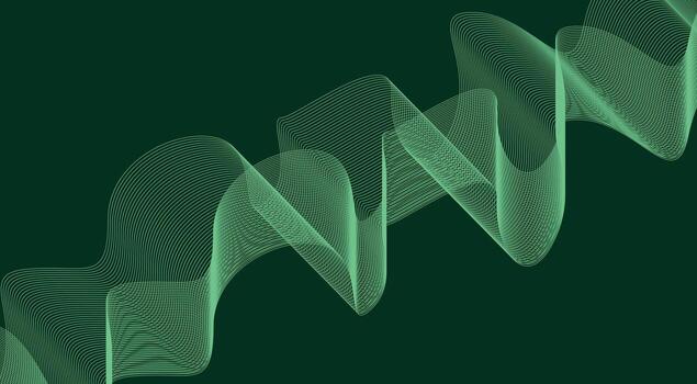 Blend Wavy Lines Curved Background Green Cyan Color Abstract Design vector