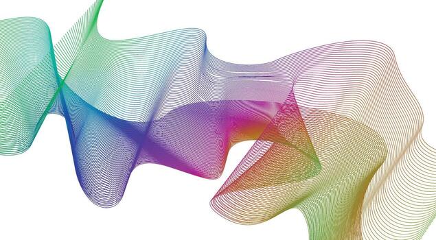 Blend Wavy Lines Curved Colorful Gradient Abstract Design Background Illustration vector