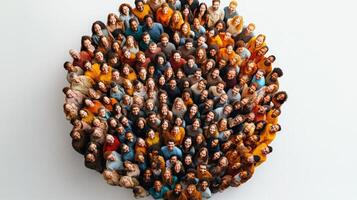 diverso grupo de personas en un circulo foto