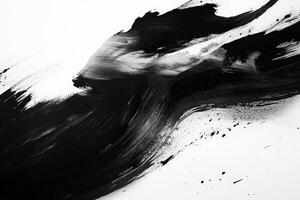 Abstract ink brushstrokes on white background photo