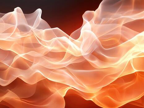 Abstract orange flowing fabric background with dynamic light and shade design photo