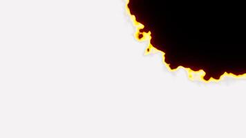ardente fuoco fiamme transizione copertura su 3d resa. animazione sfondo video