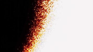 3d rendering of white to black background transition overlay with fire effects video