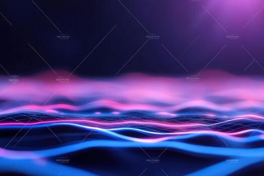Abstract background with glowing lines neon colors wavy pattern for technology and science visuals photo