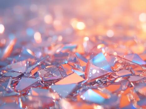 Iridescent broken glass shards abstract background texture surface pattern photo