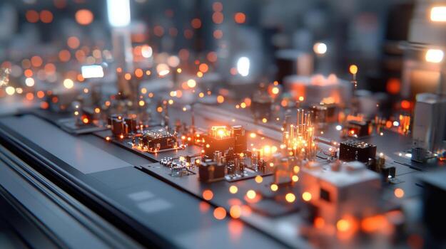 Abstract computer circuit board technology digital system photo