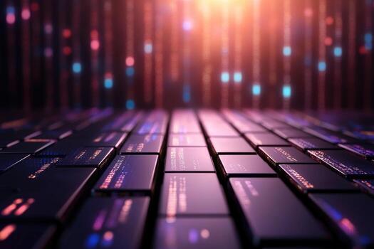 Futuristic tech array data network photo