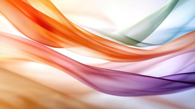 Abstract flowing ribbons with soft gradient colors background texture art design photo
