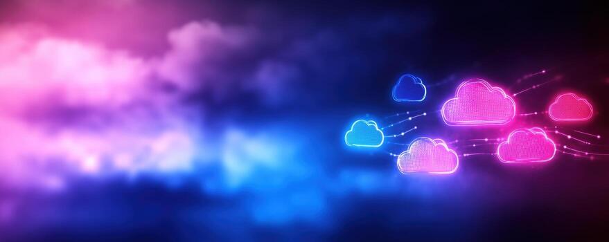 Cloud computing and digital network connection technology photo