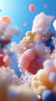 Abstract cellular structures in soft colors microscopic world backdrop photo