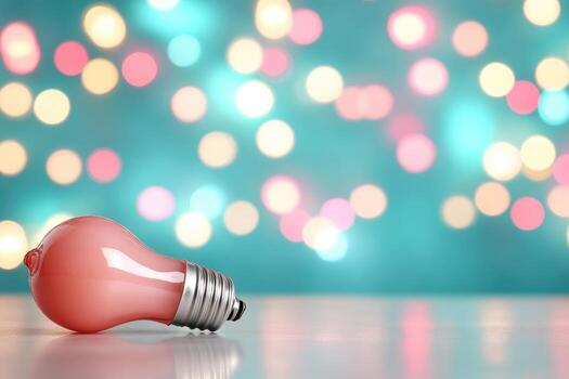 Stylized lightbulb with bokeh background for creativity and design concepts photo