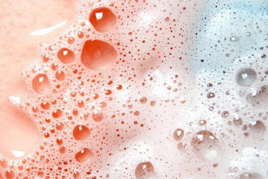 Abstract foam texture with gradient color bubbles close up photo