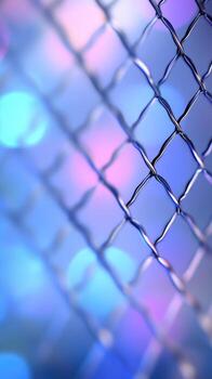 Abstract wire mesh texture with light bokeh background photo