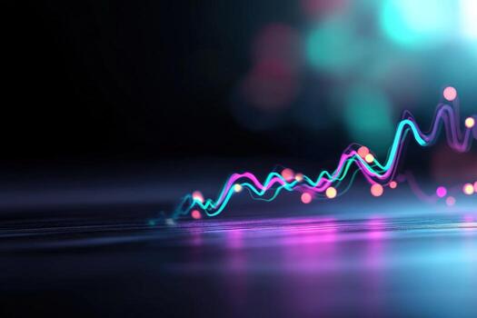 Abstract digital data stream network connection technology background photo