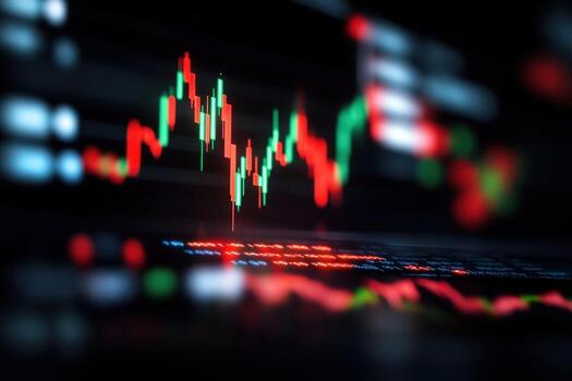 Abstract graph chart display with financial data and market analysis photo
