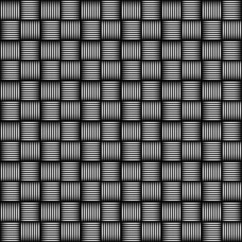 Abstract seamless geometric pattern with black and white square lines, creating modern optical texture vector