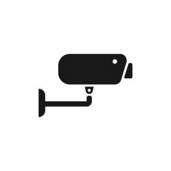 A simple bullet security camera icon. This clean, minimalist illustration is ideal for surveillance, home security, and technology-related designs vector