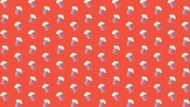 sin costura palomitas de maiz modelo en un elegante rojo antecedentes. Perfecto para cinematográfico temas, evento invitaciones, y digital fondo de pantalla vector