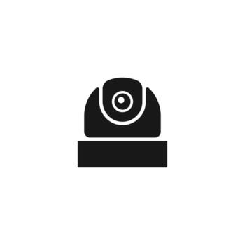 Modern dome security camera icon. A simple and clean illustration of a CCTV camera, perfect for home security, surveillance, and technology-related designs vector